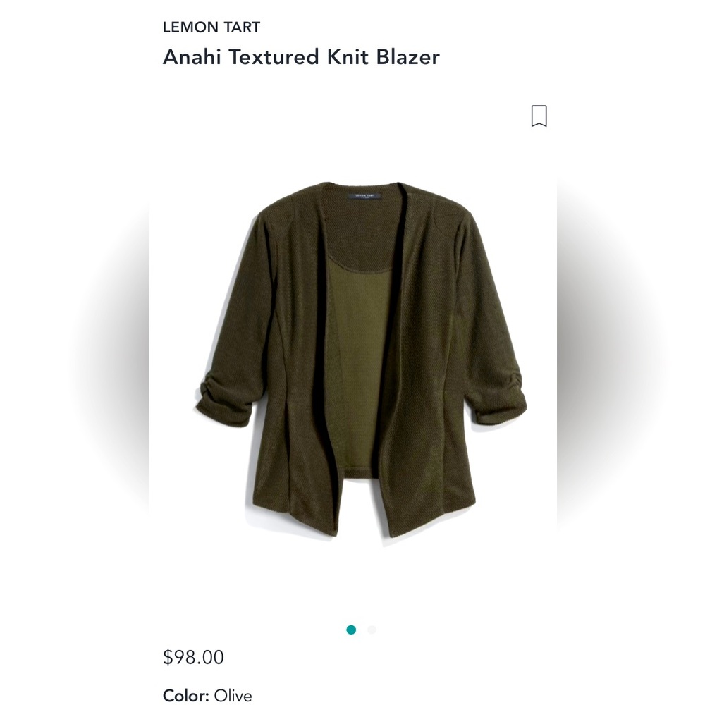 Lemon Tart - Amahi Textured Knit Blazer - Hunter Green - XL
